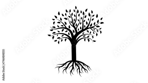 Animation of tree growing from seed and inscription Environment. Ecology and nature conservation concept.