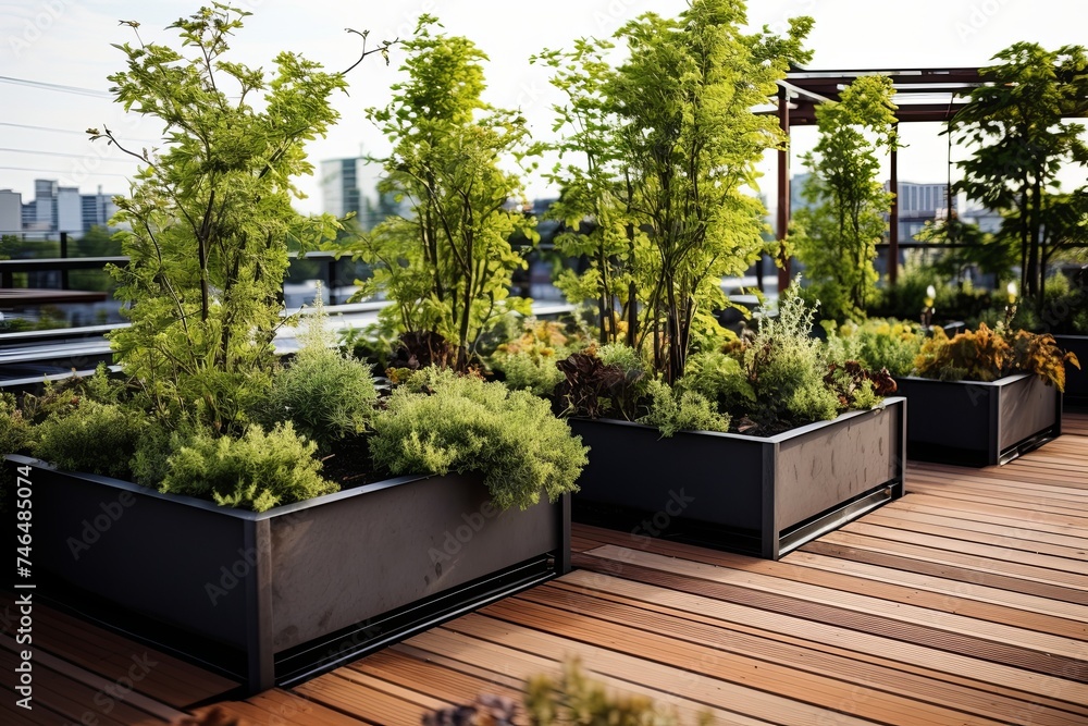 Steel, Wood, and Greenery: The Ultimate Minimalist Rooftop Garden Designs