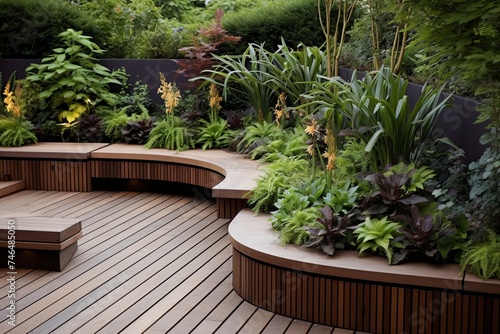 Wooden Benches and Potted Plants: The Essence of Minimalist Rooftop Garden Harmony