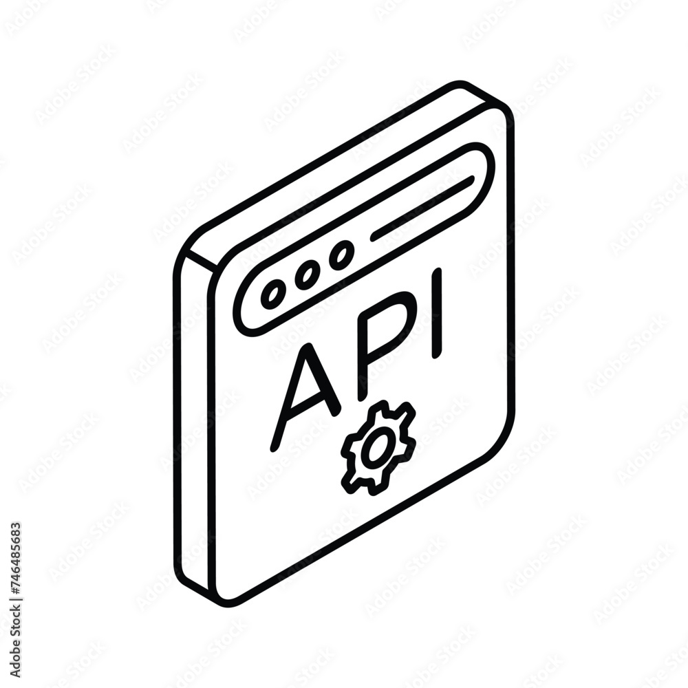 Isometric icon of application programming in trendy style, ready for premium use Isometric icon of application programming in trendy style, ready for premium use
