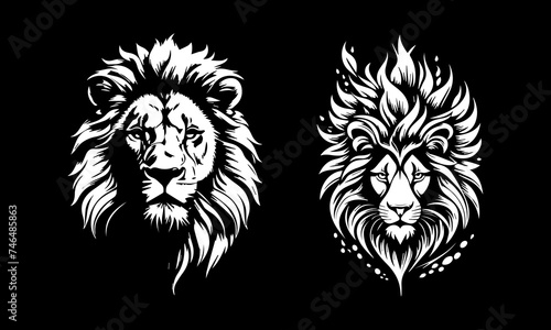 Fototapeta Naklejka Na Ścianę i Meble -  Angry lion head vector, logo lion