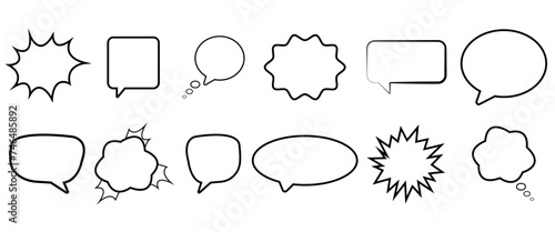 Speech bubble icon set. Cloude speech bubles collection. Talk bubbles. Vector illustration.