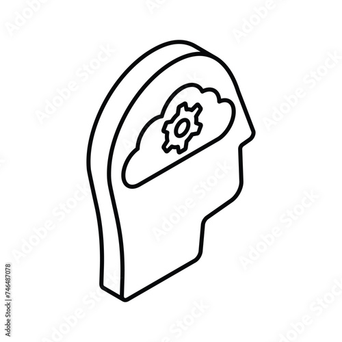 Get this beautiful isometric icon of cloud setting in trendy style