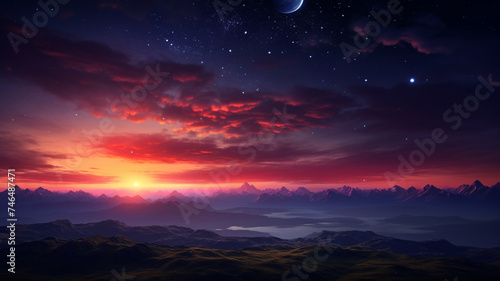 Amazing fantasy sky with colors