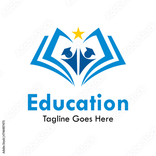 book with student design logo template illustration