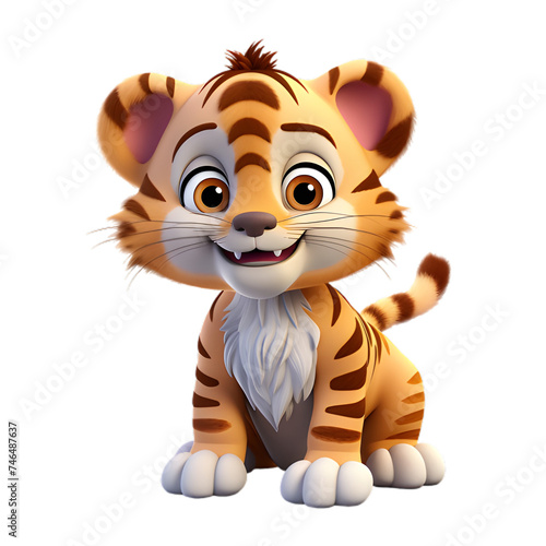 cartoon tiger on transparent background  safari animal png