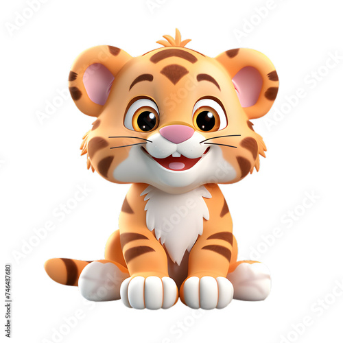 cartoon tiger on transparent background  safari animal png