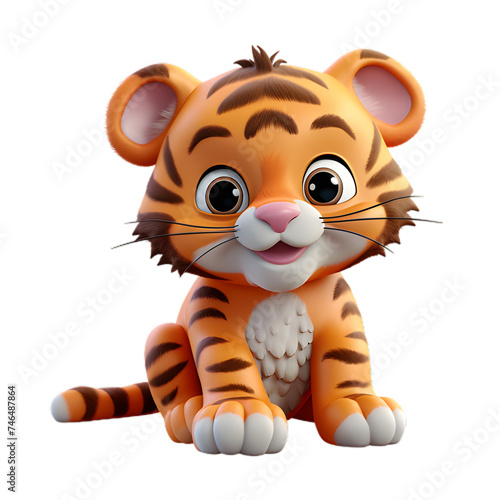 cartoon tiger on transparent background  safari animal png