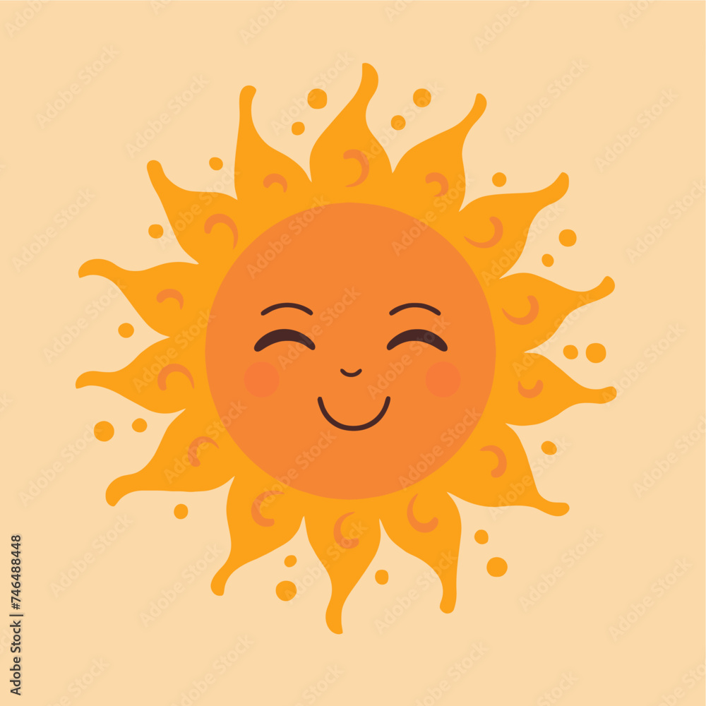 vector flat yellow doodle sun vector flat yellow doodle sun