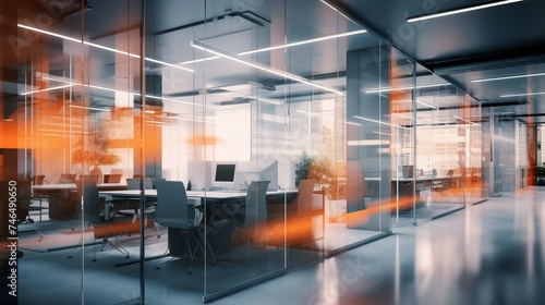 Beautiful blurred background of a modern office