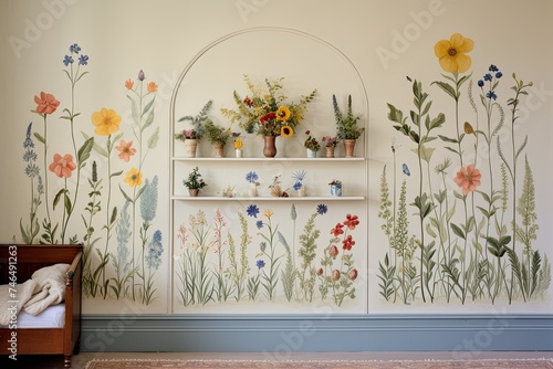 Wildflower Cottagecore Nursery Room Inspirations: Walls Blossoming with Delight. © Michael
