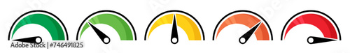 Speedometers set icons. Vector illustration
