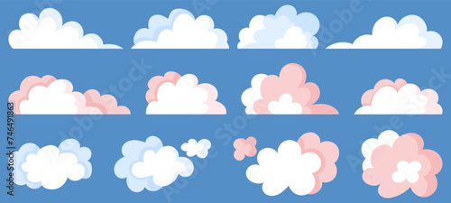 Cloud set. Blue sky and white clouds.