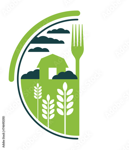 Farm-to-fork - semicircle emblem