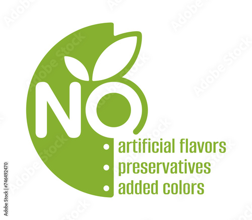 NO additives - flat sticker in semicircle shape