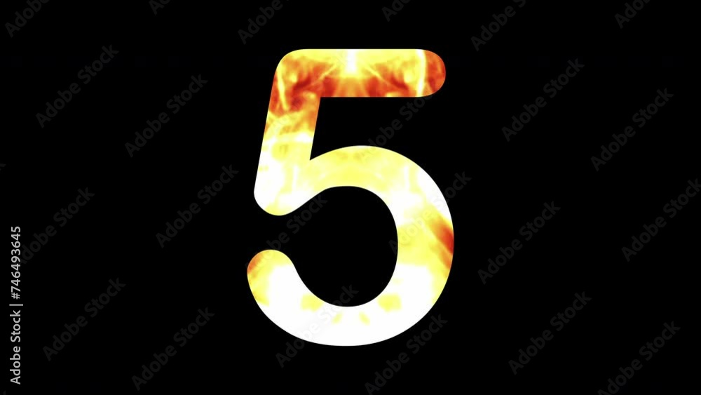 05 Number Fire animation. High Resolution video 4K 05 Number Fire animation. High Resolution video 4K