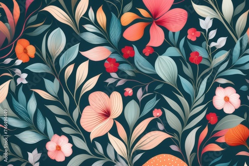 floral leaf pattern background design