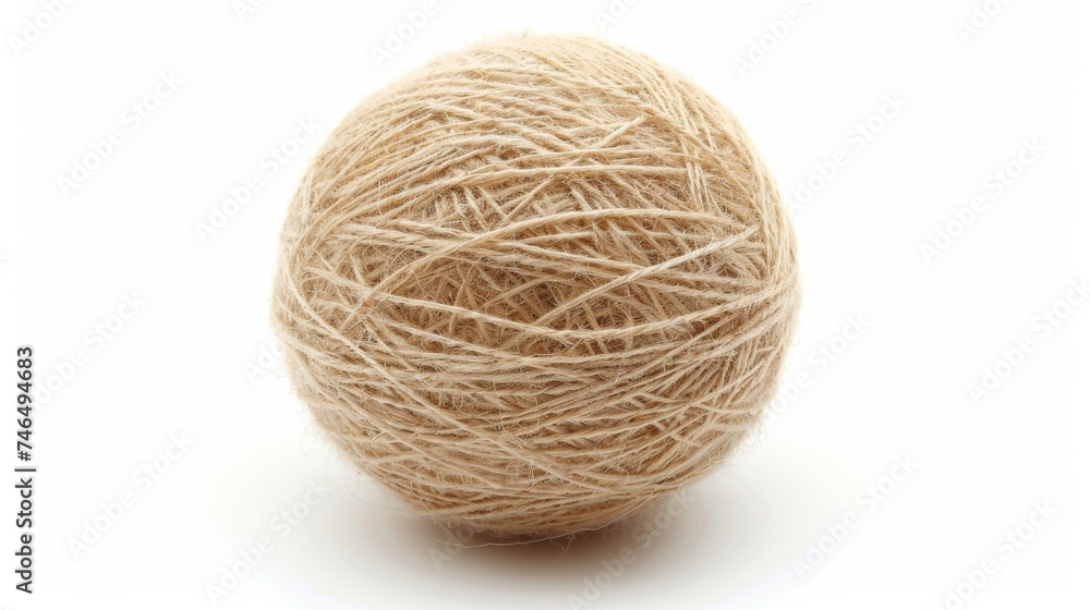 A ball of yarn on a white background with no other objects, AI A ball of yarn on a white background with no other objects, AI