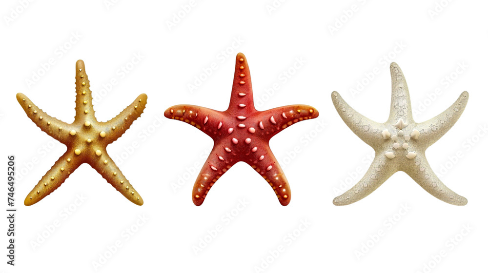 starfish isolated on transparent background, generative AI. starfish isolated on transparent background, generative AI.
