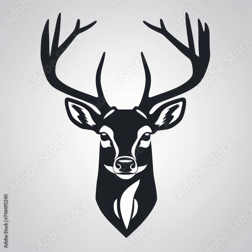 Wallpaper Mural Flat logo style of a deer isolated on a solid color background. Animal nature icon concept in premium vector style. Torontodigital.ca