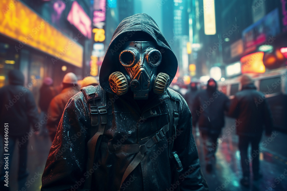 Cyberpunk person fantasy concept illustration created with generative AI Cyberpunk person fantasy concept illustration created with generative AI