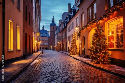  Old town, Christmas time. Old town in winter.