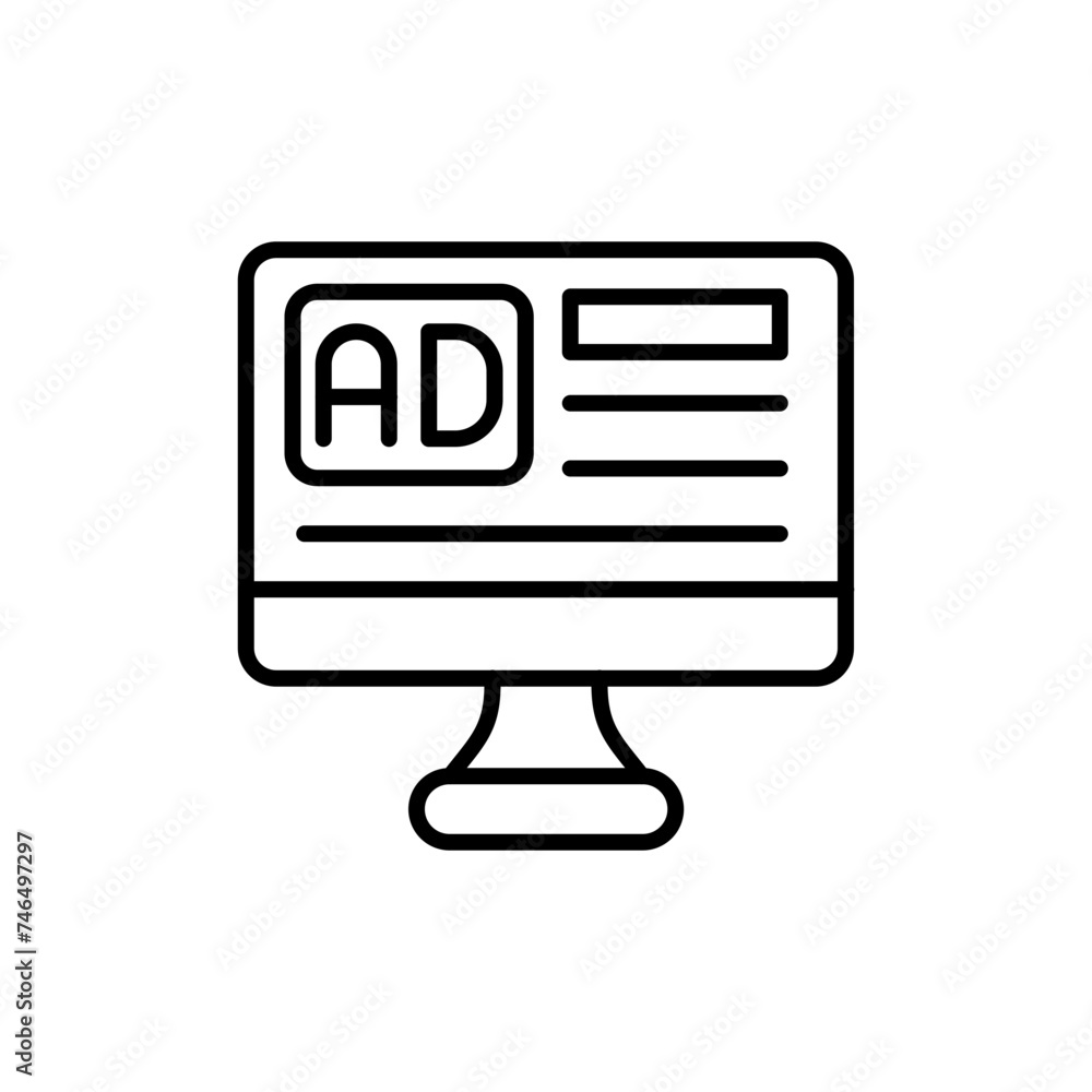 Online ads outline icons, minimalist vector illustration ,simple transparent graphic element .Isolated on white background Online ads outline icons, minimalist vector illustration ,simple transparent graphic element .Isolated on white background