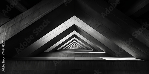 Architektur mit edlen Mosik Stil in schwarz weiß, ai generativ