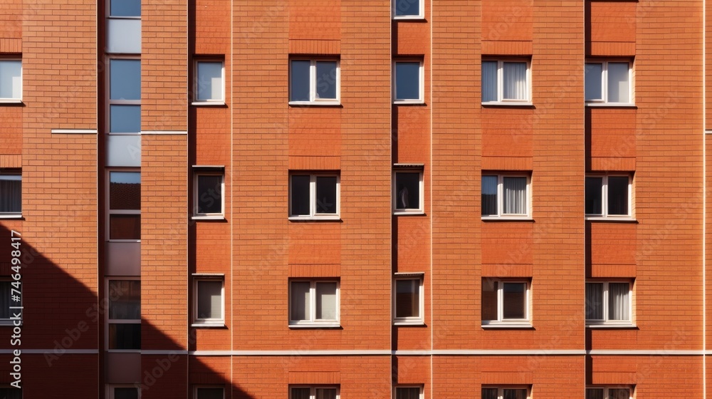 Multi-storey apartment with brick walls There is sunlight shining in the morning. Multi-storey apartment with brick walls There is sunlight shining in the morning.