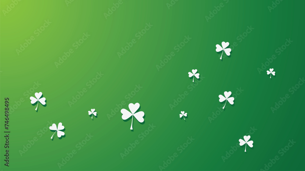 St Patrick's day flat vector illustration with clover, cauldron, and hat. Green background. Can be used for banners, posters, backgrounds, landing pages, greeting cards, covers, etc. St Patrick's day flat vector illustration with clover, cauldron, and hat. Green background. Can be used for banners, posters, backgrounds, landing pages, greeting cards, covers, etc.