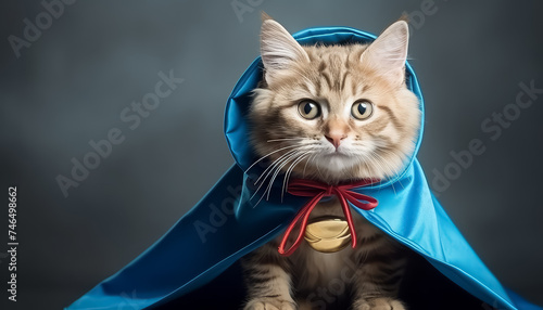 Cute cat in superhero costume © terra.incognita