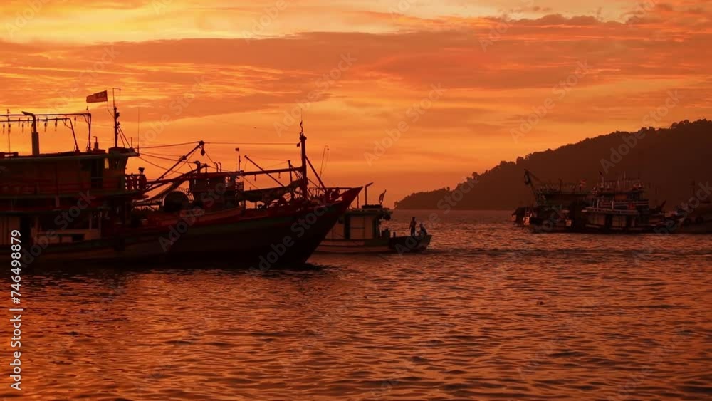 Spectacular sunset in the port of Kota Kinabalu Borneo Malaysia Spectacular sunset in the port of Kota Kinabalu Borneo Malaysia