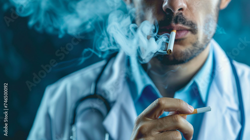 Healthcare Professionals: Optionally, include healthcare professionals like doctors or nurses advocating for tobacco cessation and promoting lung health. Generative AI photo