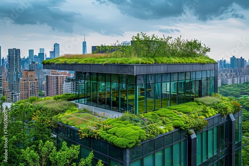 Lush Green-Roofed Eco-Friendly Office Building

