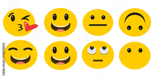 set of smileys with faces emoji
