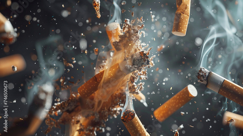 Broken Cigarette: Show a broken or crushed cigarette to symbolize quitting or rejecting tobacco use. Generative AI