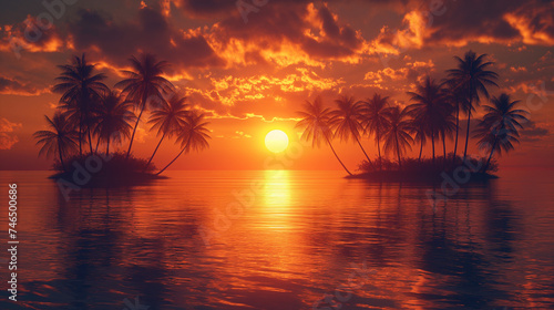 Beautiful sunrise over the tropical beach © Katrin_Primak