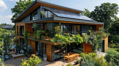 Contemporary Architecture with Solar-Powered Roof