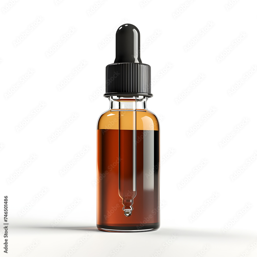 Glass dropper bottle mock up isolated on white background Glass dropper bottle mock up isolated on white background