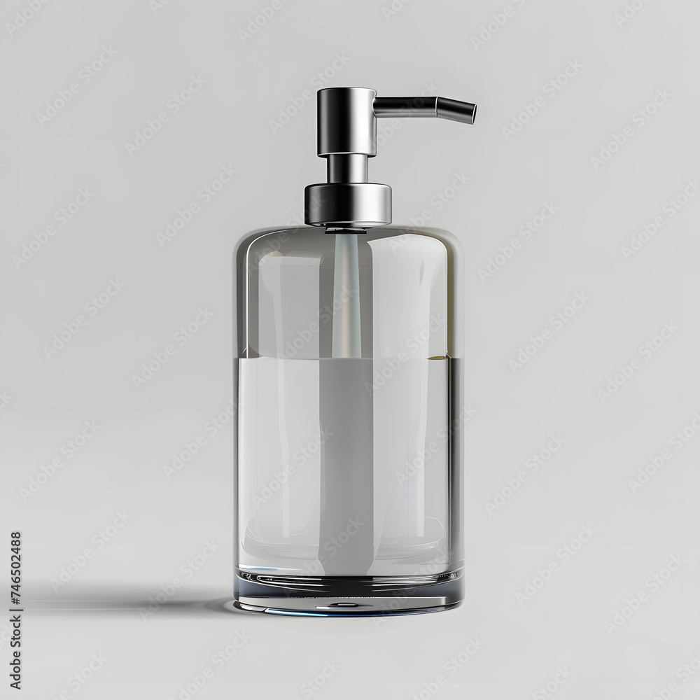 Glass Soap dispenser mock up isolated on White Background Glass Soap dispenser mock up isolated on White Background