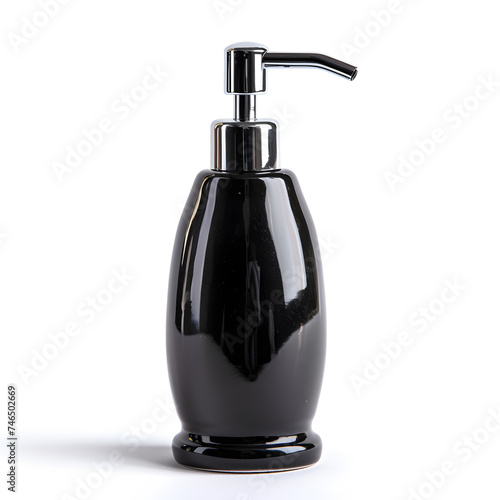 Black Soap dispenser mock up isolated on White Background