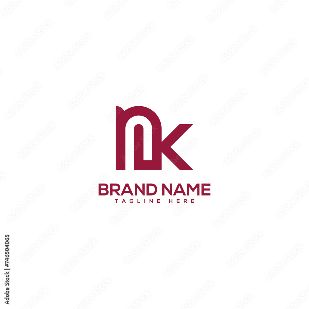 Abstract minimal letter NK KN logo design vector element. Initials business logo. Abstract minimal letter NK KN logo design vector element. Initials business logo.