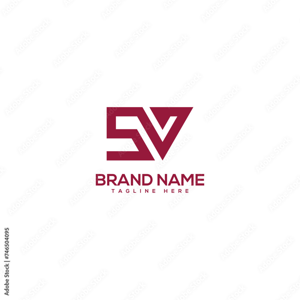 Abstract minimal letter SV VS logo design vector element. Initials business logo.