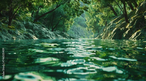 Emerald green waves undulating gracefully  reminiscent of a tranquil oasis amidst nature s beauty.