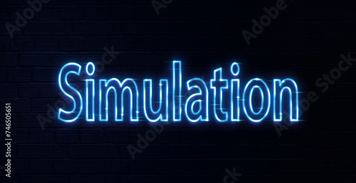simulation text neon sign