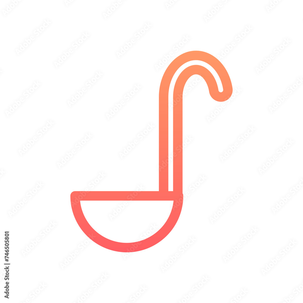 Obraz premium Soup Spoon Gradient Linear Style