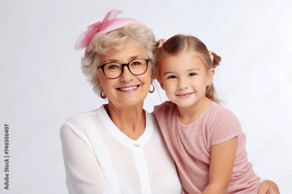 Une mamie avec l'un de ces petits-enfants pour la fête des grands-mères Une mamie avec l'un de ces petits-enfants pour la fête des grands-mères
