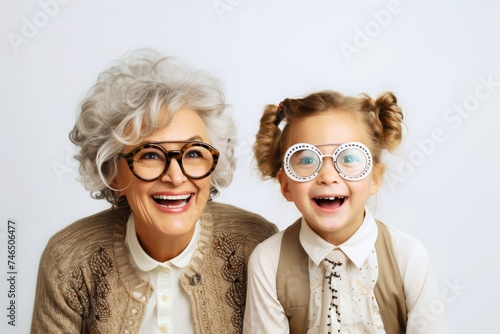 Une mamie avec l'un de ces petits-enfants pour la fête des grands-mères