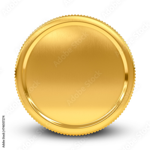 Gold coin isolated on white background. 3d illustration