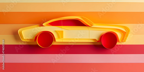 Colourful car banner